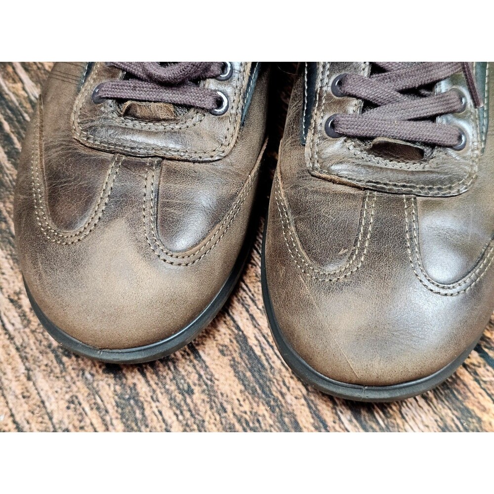 Ecco Fenn Tie Genuine Leather Lace Up Oxford Shoes Brown Black Mens 44/10-10.5 - Picture 5 of 12
